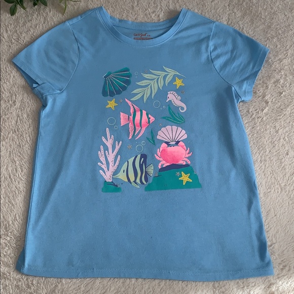Cat & Jack Other - Cat & Jack Sea Life Blue T-shirt EUC Medium 8